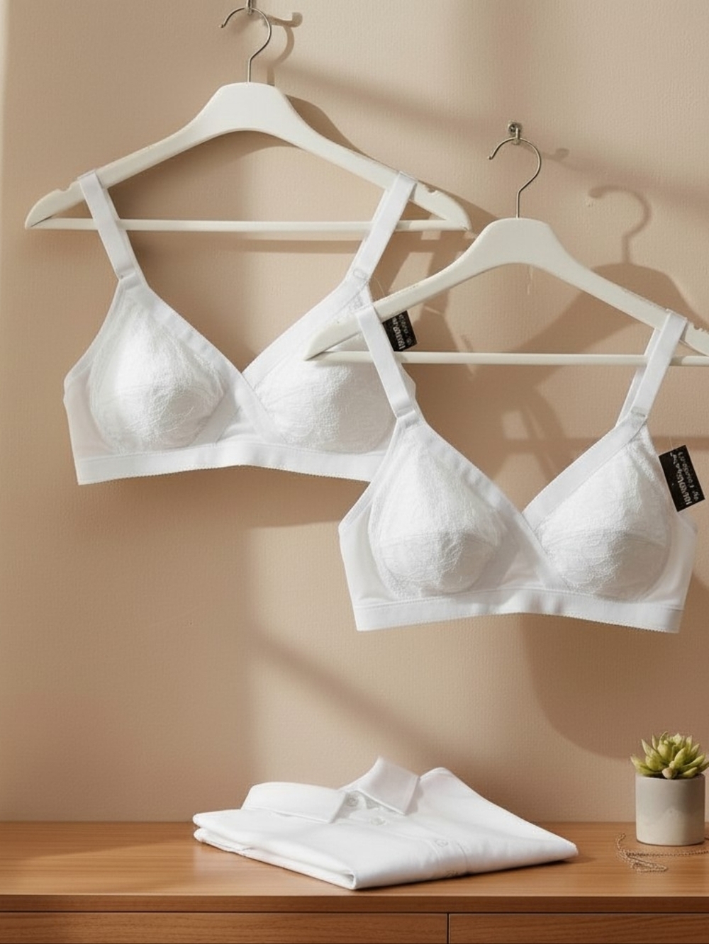 NWT Plusform Instant Shaping White Lace Bra 2-Pack – Everyday Support Size 34B